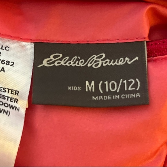 Eddie Bauer Puffer Reversible Hooded Duck Down Zip Jacket Size Child’s 10/12 - Picture 5 of 13